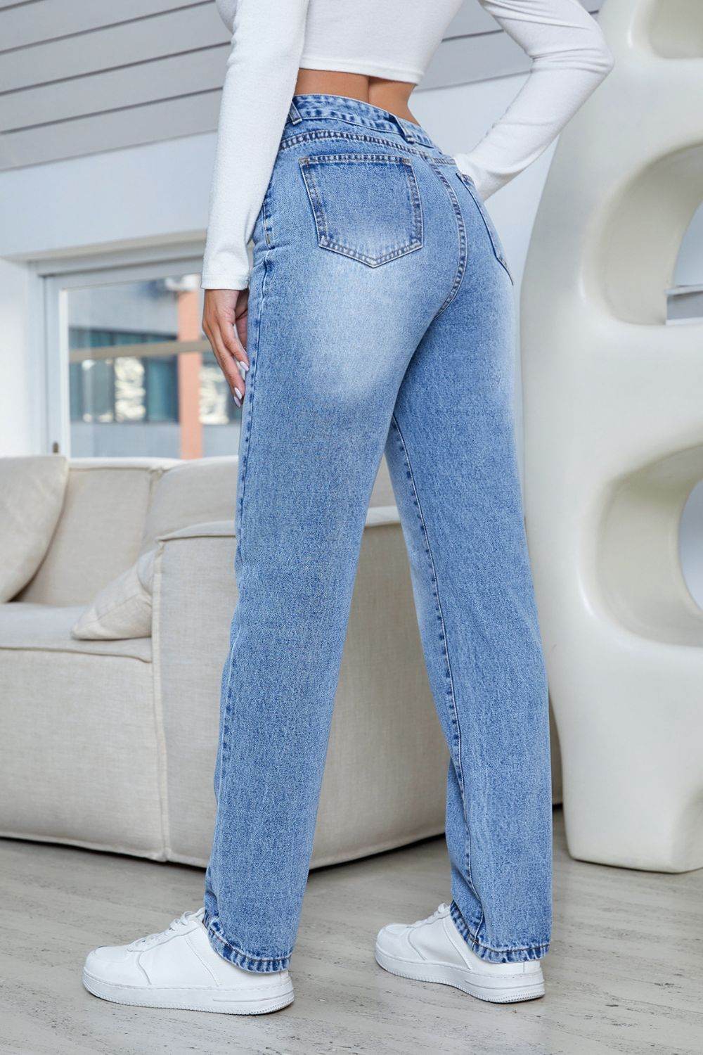Straight Jeans with Pockets - Delanoir
