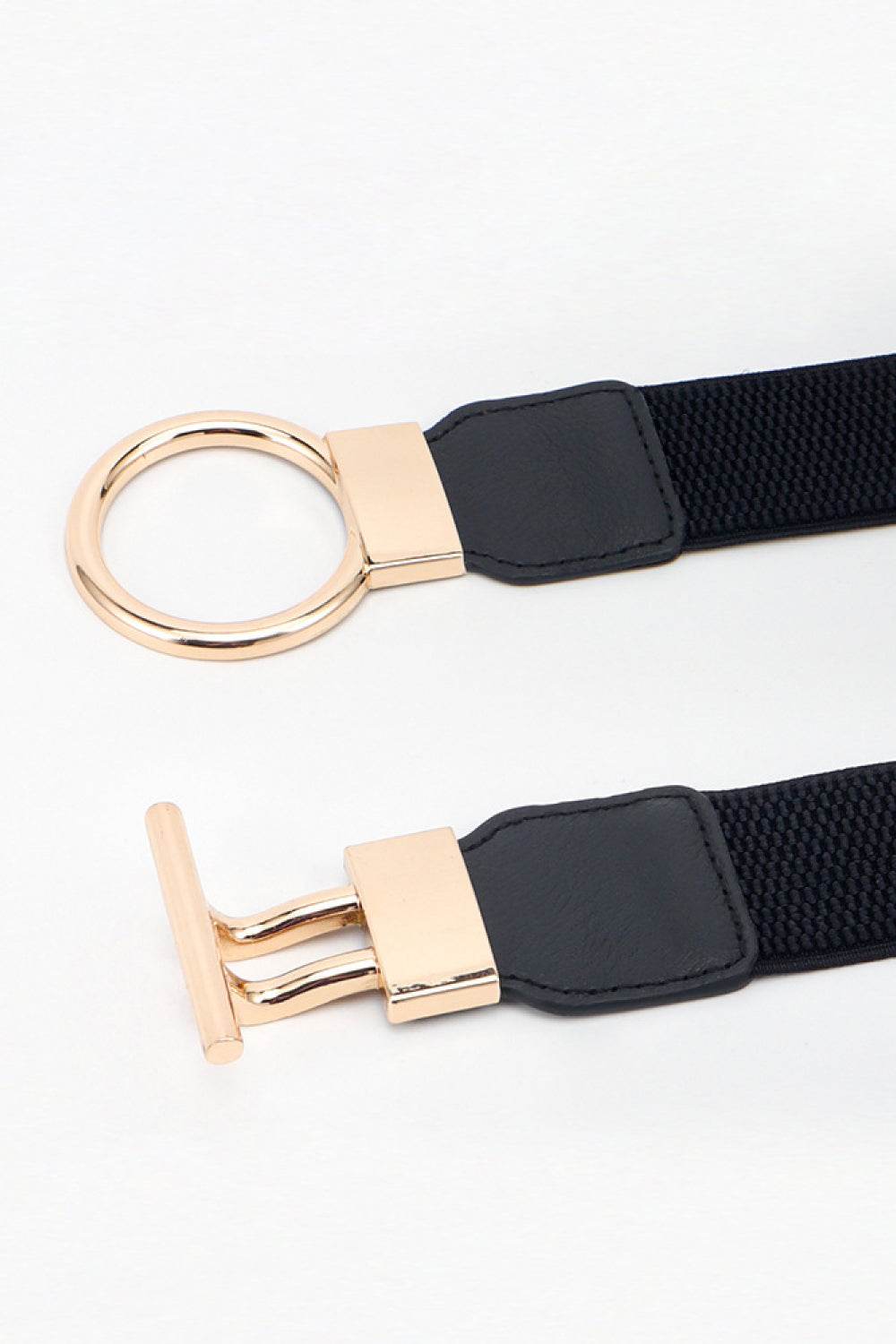 Circle Shape Buckle Zinc Alloy Buckle PU Leather Belt - Delanoir