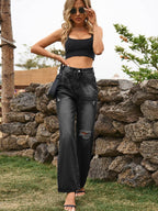 Distressed Jeans with Pockets - Delanoir
