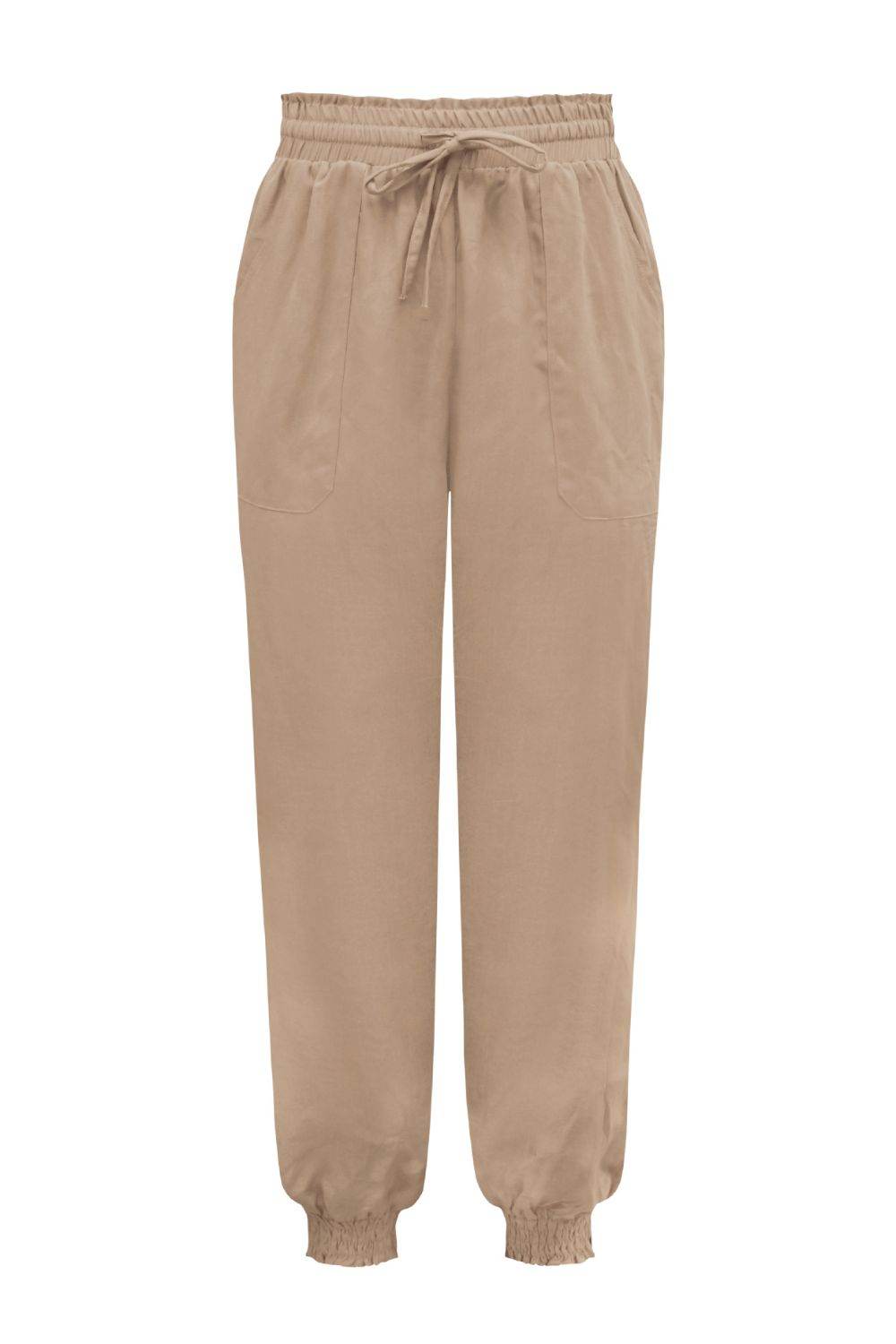 Tied Long Joggers with Pockets - Delanoir
