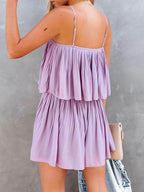 Ruched Spaghetti Strap Romper - Delanoir
