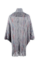 Fringe Detail Printed Poncho - Delanoir