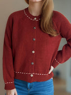 Button Down Long Sleeve Cardigan - Delanoir
