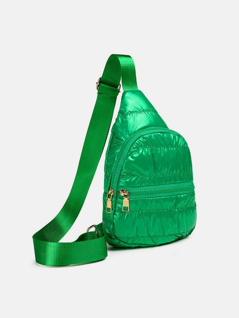 Quilted Adjustable Strap Puffy Sling Bag - Delanoir