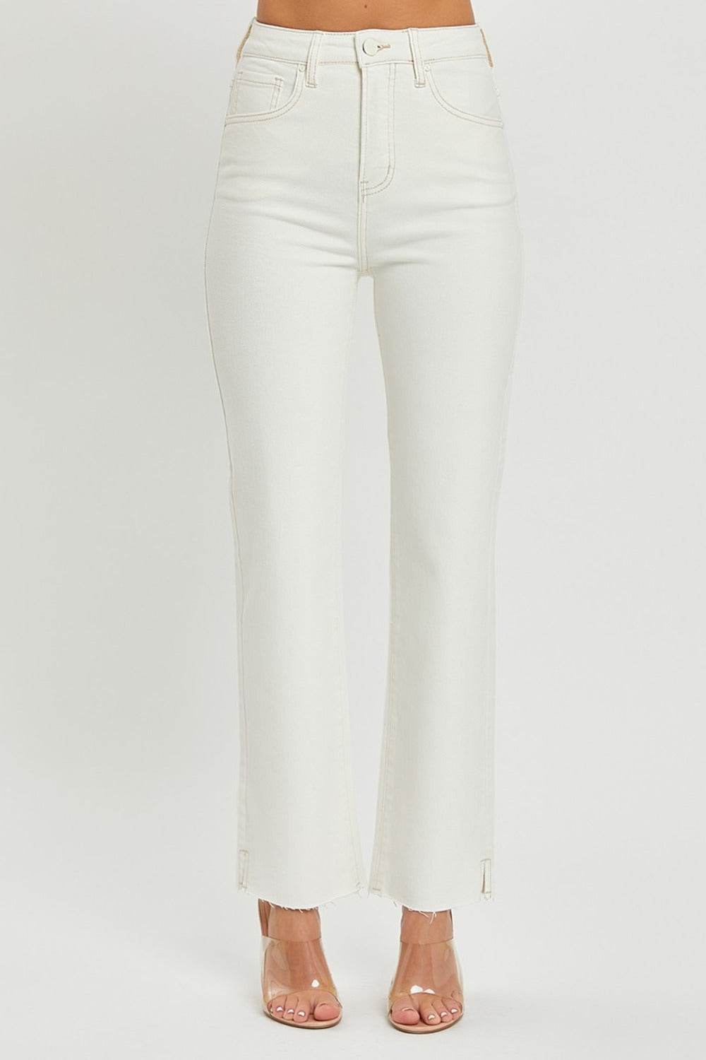 RISEN Full Size High Rise Tummy Control Straight Jeans - Delanoir