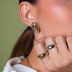 18K Gold-Plated Stainless Steel Stud Earring - Delanoir