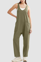 Lovelet Wide Strap Jumpsuit with Pockets - Delanoir