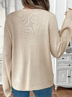 Perfee Tied Round Neck Long Sleeve Cardigan - Delanoir