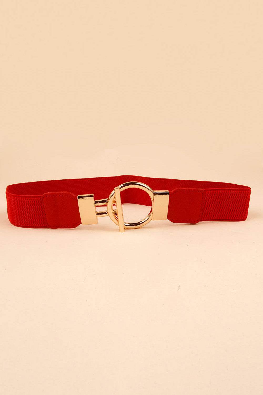 Circle Shape Buckle Zinc Alloy Buckle PU Leather Belt - Delanoir
