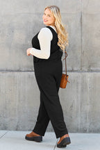 Double Take Full Size Sleeveless Straight Jumpsuit - Delanoir