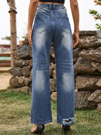 Distressed Jeans with Pockets - Delanoir