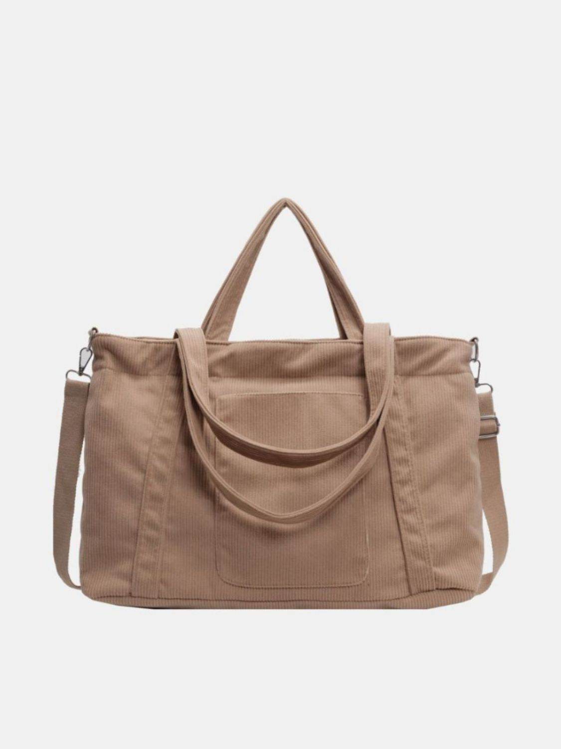 Corduroy Solid Large Tote Bag - Delanoir