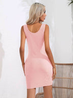 Scoop Neck Sleeveless Bodycon Dress - Delanoir
