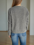 Contrast Button Down Long Sleeve Cardigan - Delanoir