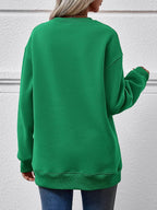 Christmas Tree Graphic Round Neck Sweatshirt - Delanoir