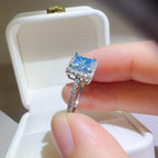 2 Carat Moissanite 925 Sterling Silver Square Shape Ring - Delanoir