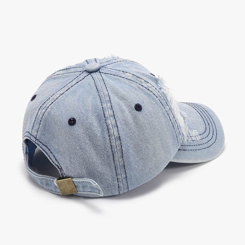 Distressed Cotton Baseball Cap - Delanoir
