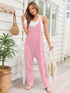V-Neck Spaghetti Strap Jumpsuit - Delanoir