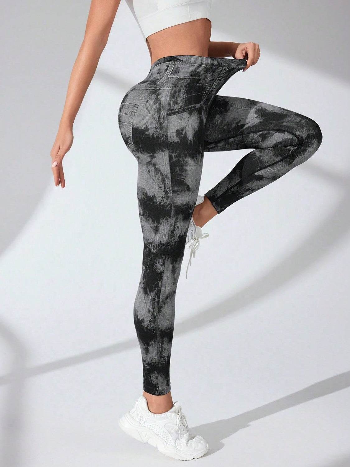 Tie-Dye High Waist Active Leggings - Delanoir