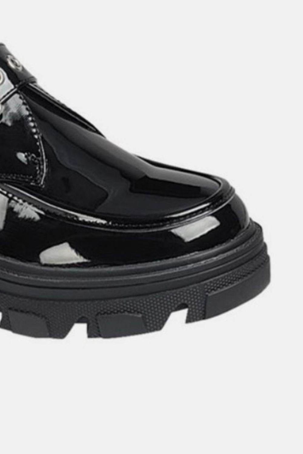 Forever Link Buckled Platform Lug Sole Loafers - Delanoir