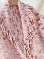 Fringe Open Front Half Sleeve Poncho - Delanoir
