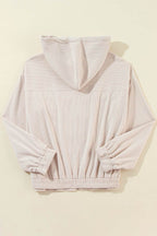 Pocketed Zip Up Long Sleeve Hooded Jacket - Delanoir