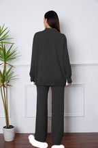 Dropped Shoulder Sweater and Long Pants Set - Delanoir