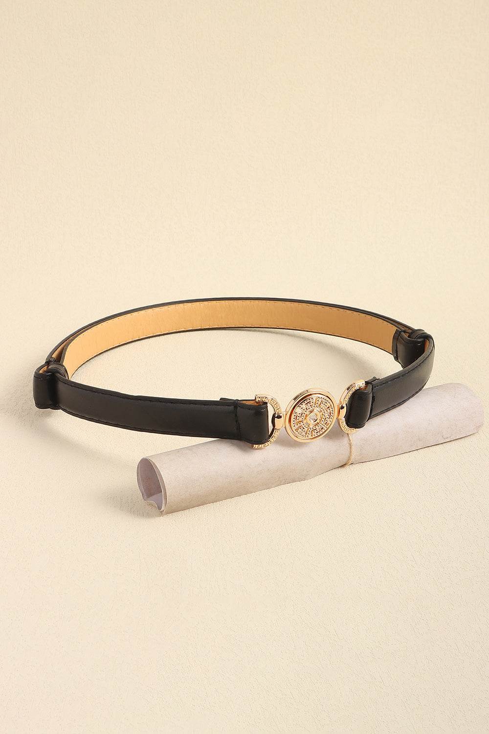 Rhinestone Decor PU Leather Belt - Delanoir