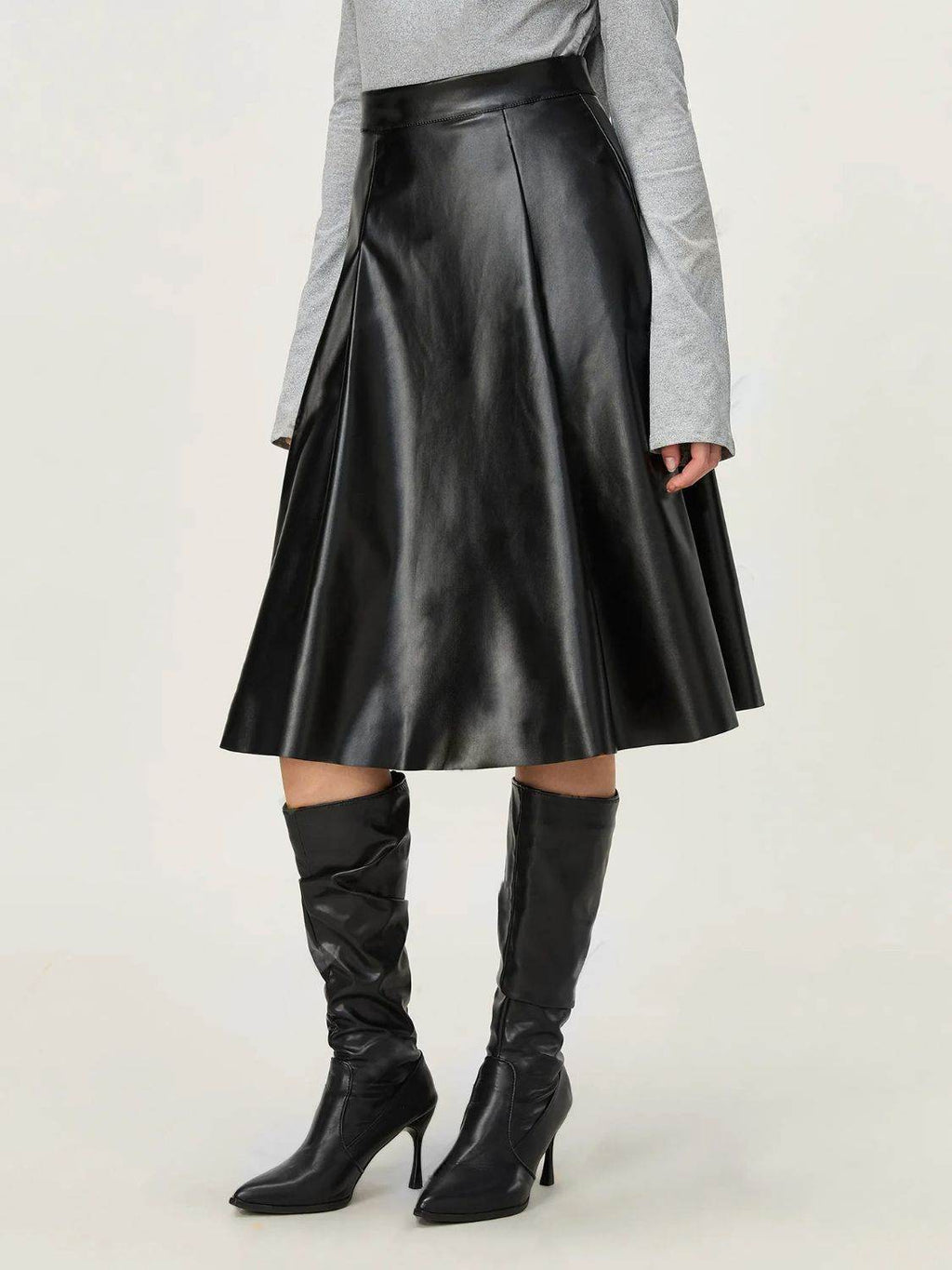 High Waist Skirt with Zipper - Delanoir