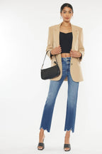 Kancan High Rise Wide Waistband Slim Straight Jeans - Delanoir