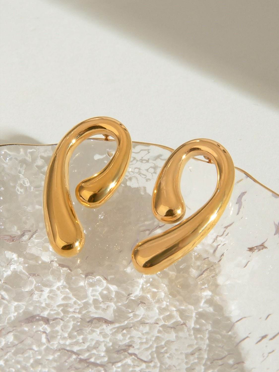 18K Gold-Plated Stainless Steel Geometric Shape Earrings - Delanoir