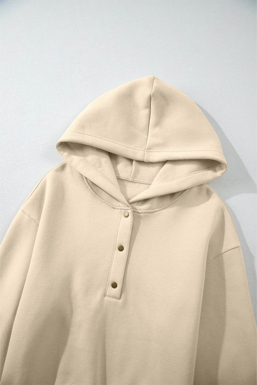 Half Snap Long Sleeve Hooded Top and Pants Set - Delanoir