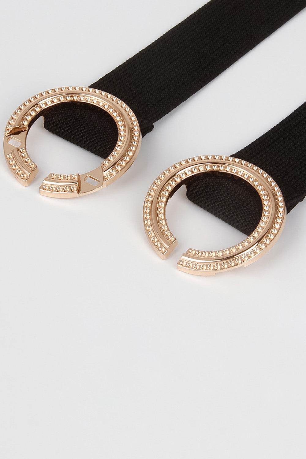 Double Hoop Buckle Elastic Belt - Delanoir