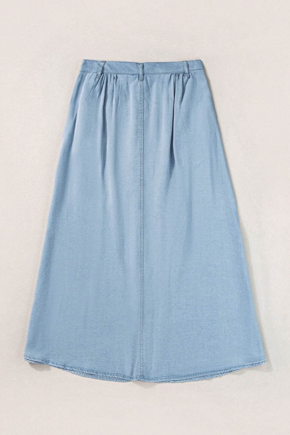 Snap Down High Waist Denim Skirt - Delanoir