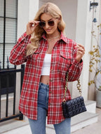 Mandy Plaid Button Up Long Sleeve Shirt - Delanoir