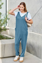 Double Take Full Size Sleeveless Straight Jumpsuit - Delanoir