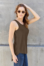 Basic Bae Full Size Round Neck Curved Hem Tank - Delanoir