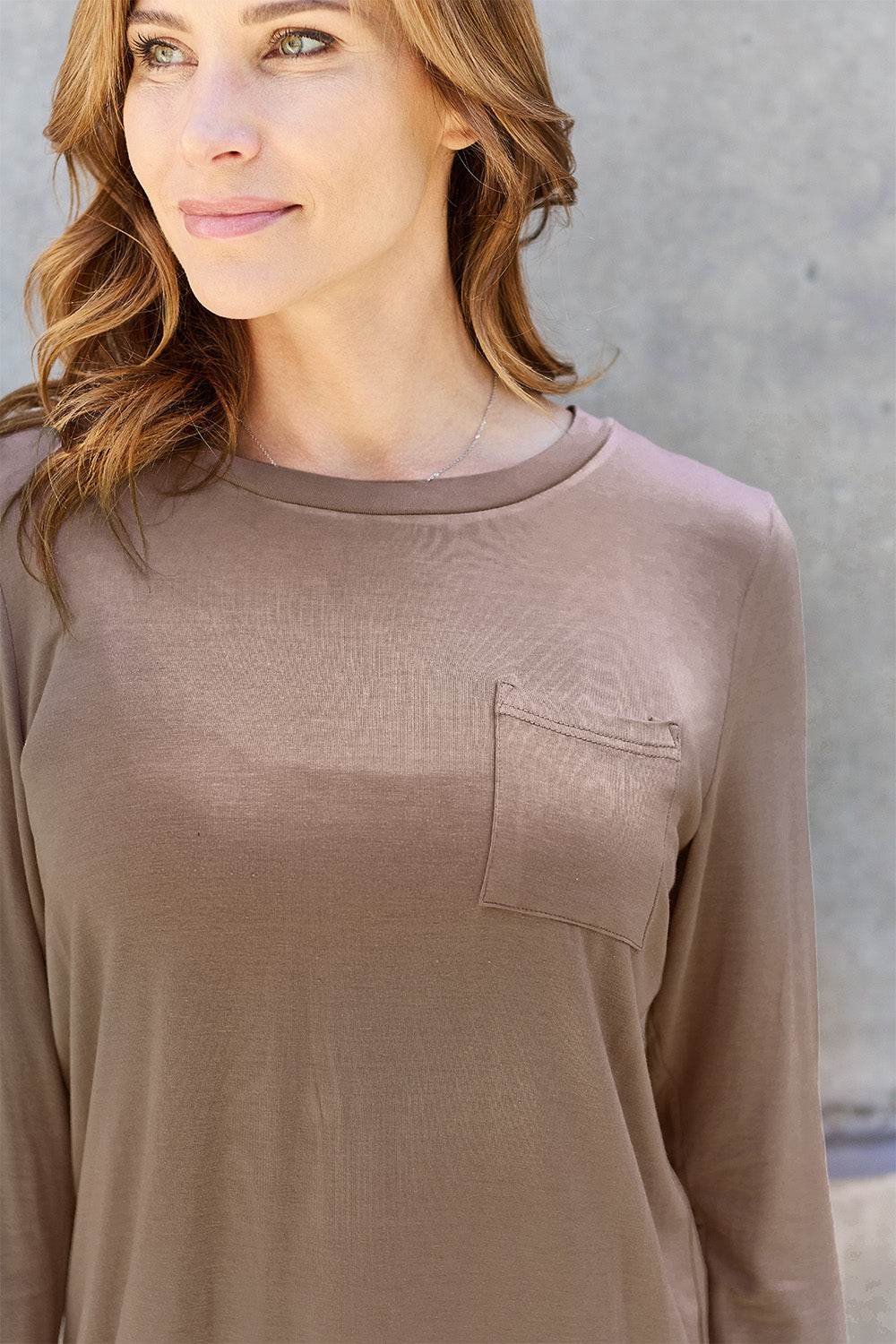Basic Bae Full Size Round Neck Long Sleeve Top - Delanoir