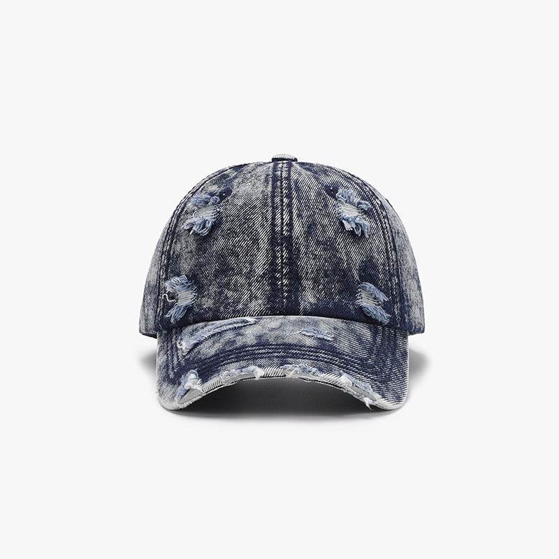 Distressed Cotton Baseball Cap - Delanoir
