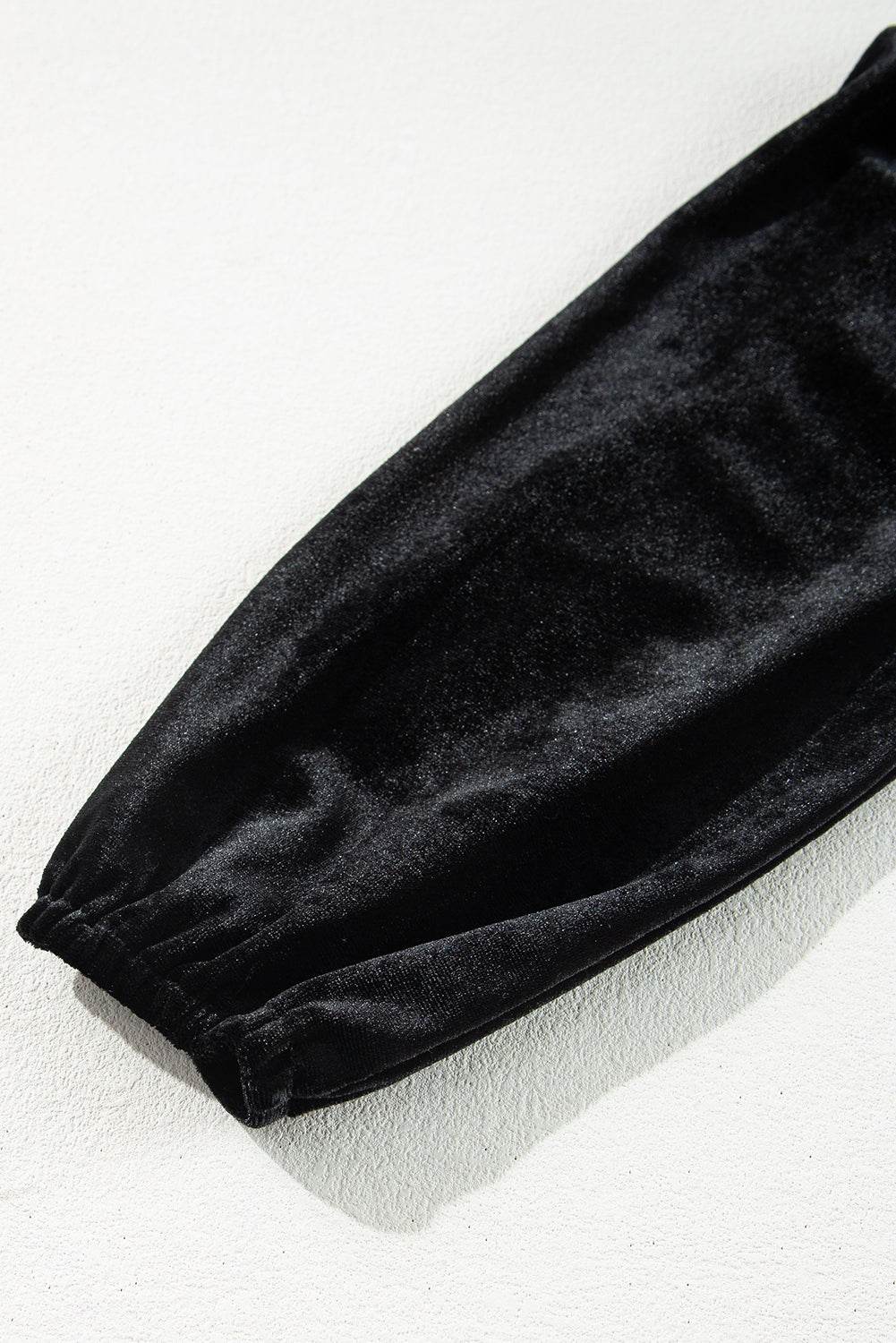 Surplice Long Sleeve Velvet Dress - Delanoir