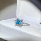 2 Carat Moissanite 925 Sterling Silver Square Shape Ring - Delanoir