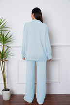 Dropped Shoulder Sweater and Long Pants Set - Delanoir