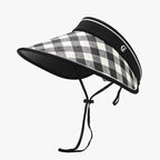 Plaid Natural Grass Adjustable Sun Hat - Delanoir