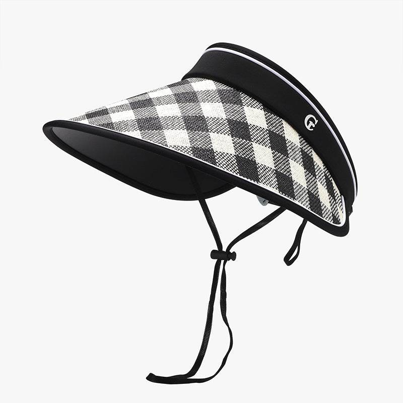 Plaid Natural Grass Adjustable Sun Hat - Delanoir