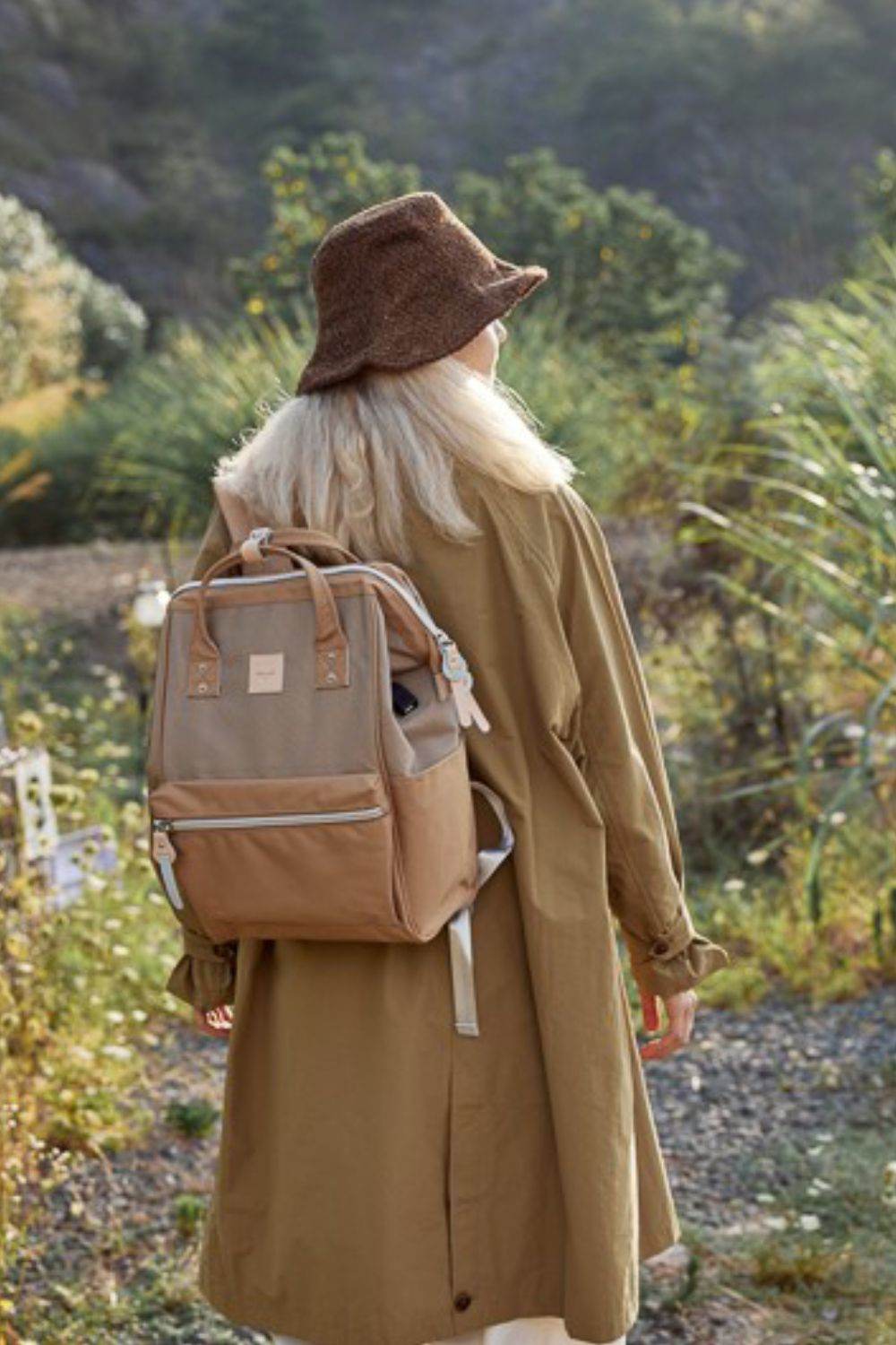 Himawari Water Resistant Canvas Backpack Bag with Side Pockets - Delanoir