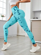 Printed High Waist Active Leggings - Delanoir
