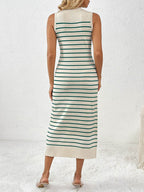Round Neck Sleeve Midi Knit Dress - Delanoir