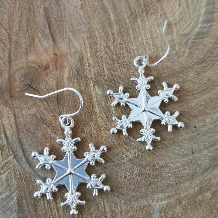 Silver-Plated Snowflakes Earrings - Delanoir