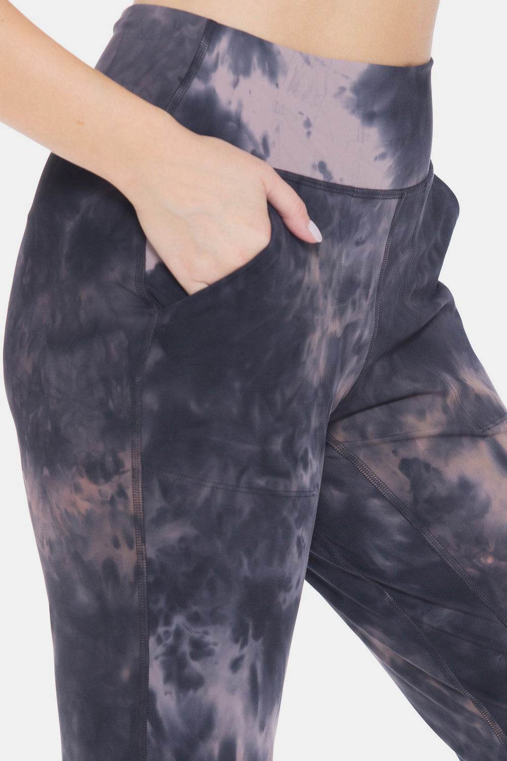 Leggings Depot Tie-Dye High Waist Cropped Leggings - Delanoir