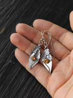 Alloy Rhinestone Leaf Shape Earrings - Delanoir